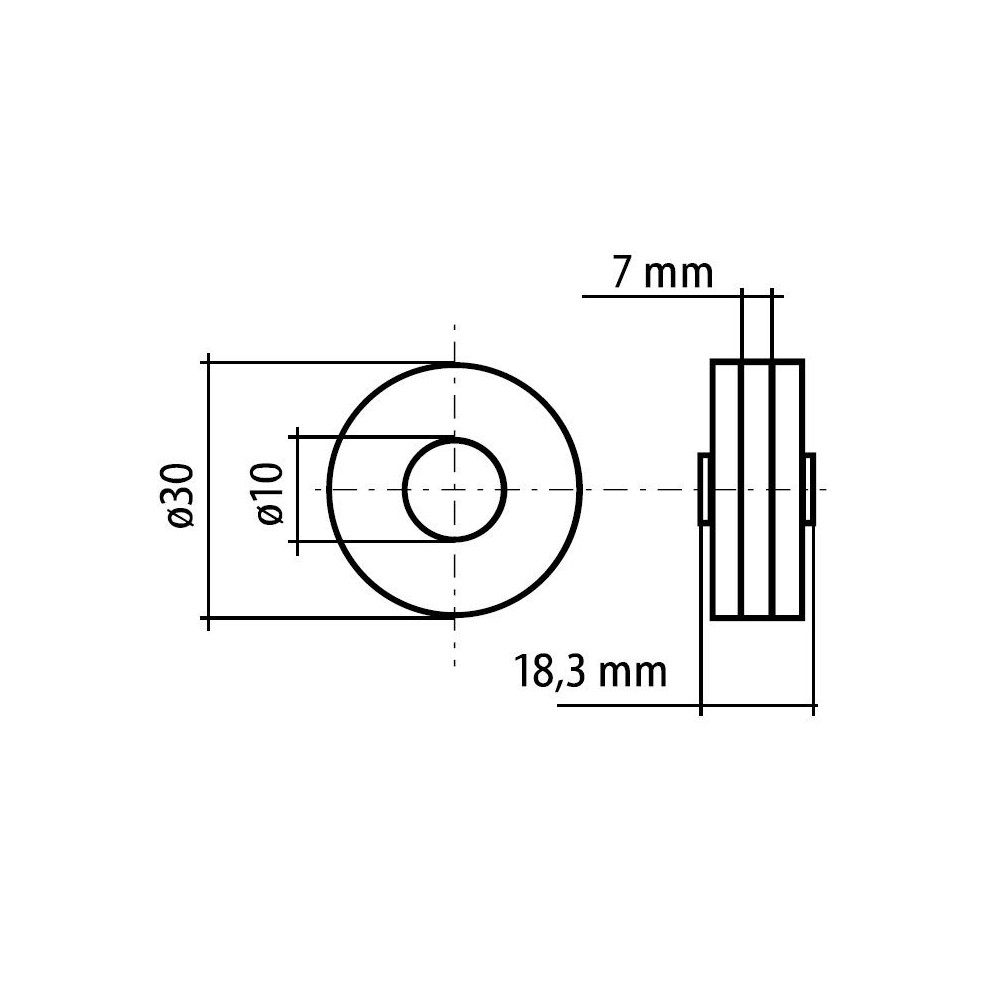 Rolka podajnika MIG 1,0-1,2U ALU 10/30/18,3 mm / FIXWELD - rolka_d_1.0_1.2_u - FIXWELD - 2