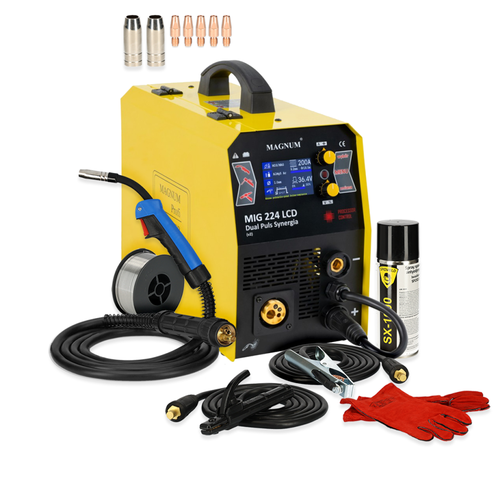 Spawarka Magnum MIG 224 LCD Dual Puls Synergia - zestaw - U MI 224 LCD-G - Magnum - 6