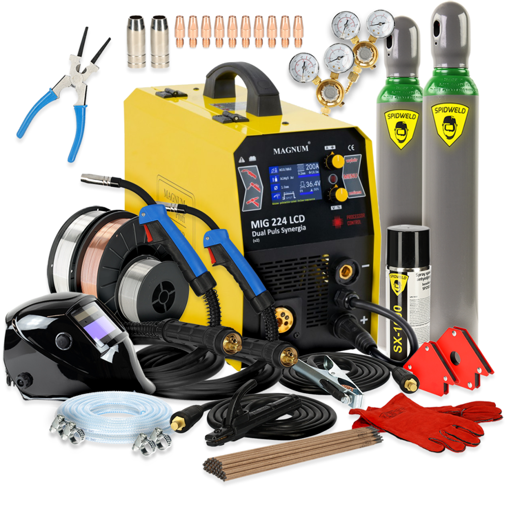 Spawarka Magnum MIG 224 LCD Dual Puls Synergia - zestaw - U MI 224 LCD-G - Magnum - 2