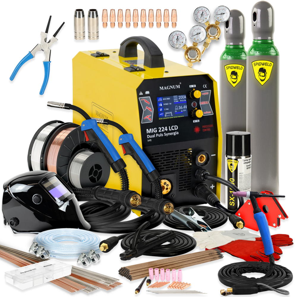 Spawarka Magnum MIG 224 LCD Dual Puls Synergia - zestaw - U MI 224 LCD-G - Magnum - 1