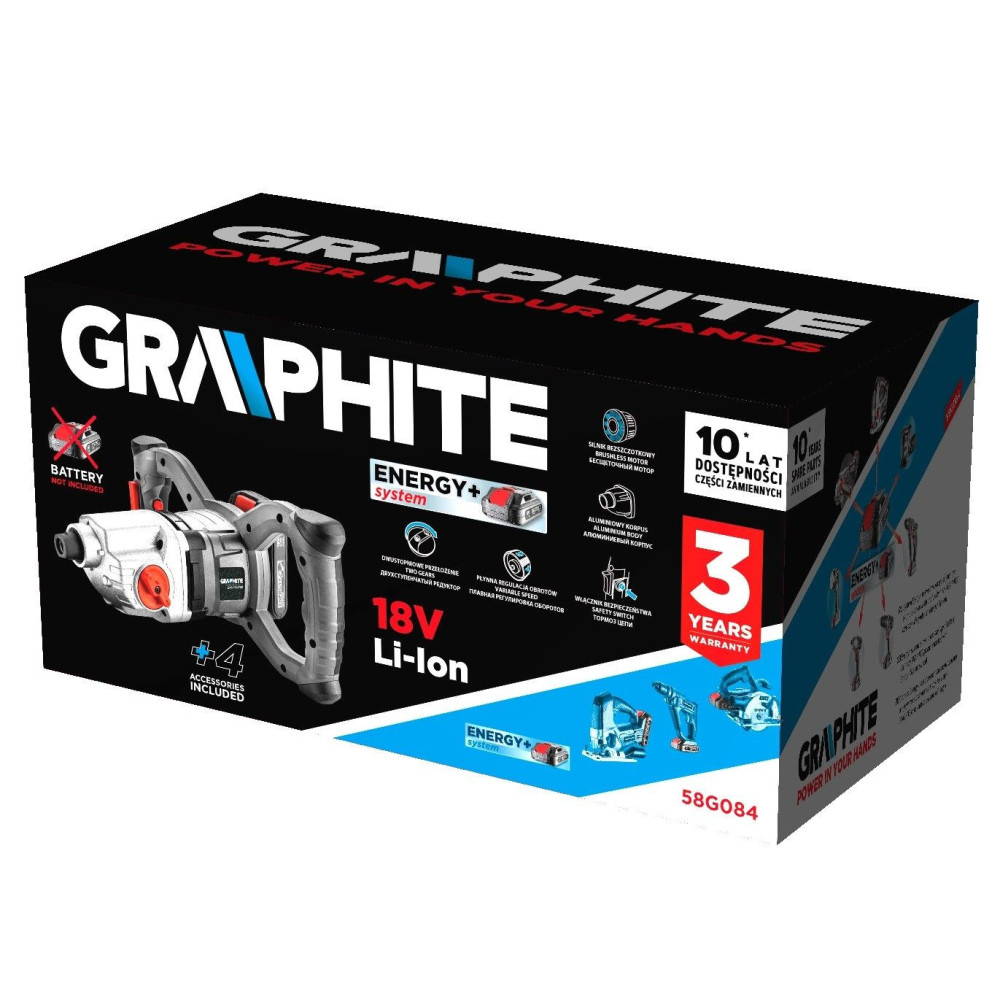 Mieszarka akumulatorowa bezszczotkowa Graphite 18 V - 58G084 - Graphite - 10