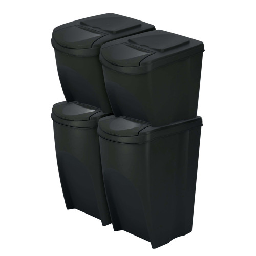 Kosze do segregacji śmieci Sortibox 2x25 l + 2x35 l antracytowe - zestaw - IKWBMS4-S433 - Prosperplast - 2