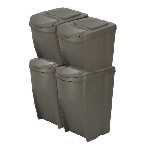 Kosze do segregacji śmieci Sortibox 2x25 l + 2x35 l szare - zestaw - IKWBMS4-405U - Prosperplast - 1 2