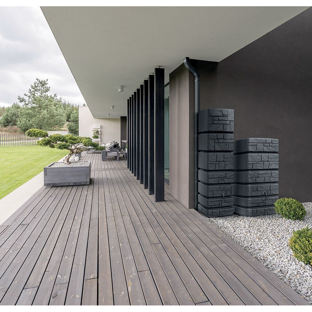 Zbiornik na wodę deszczową Prosperplast Tower Stone 350 l antracyt - IDTST350-S433 - Prosperplast - 4