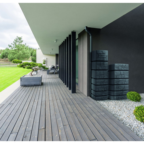 Zbiornik na wodę deszczową Prosperplast Tower Stone 500 l smooth gray - IDTST500-429U - Prosperplast - 1 2