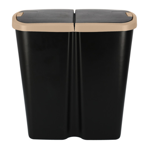 Kosz na śmieci Keden Compacta Q DUO 45 l czarny / jasny brąz - NDAB45-WG5C/S411 - Keden - 3