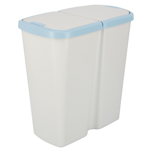 Kosz na śmieci Keden Compacta Q DUO 45 l popielaty / jasny niebieski - NDAB45-2717C/427C - Keden - 1