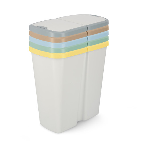 Kosz na śmieci Keden Compacta Q DUO 45 l popielaty / jasny niebieski - NDAB45-2717C/427C - Keden - 1 2