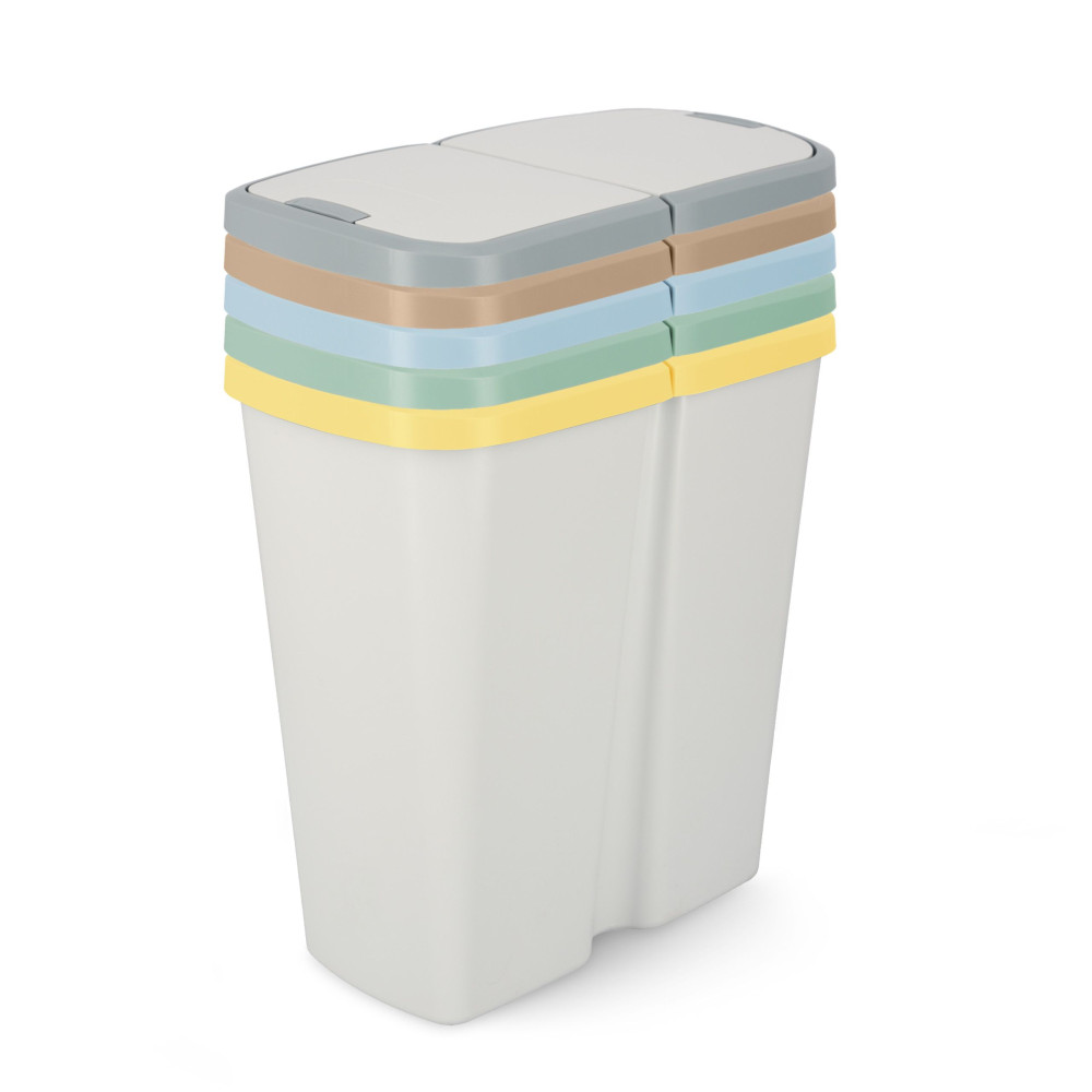 Kosz na śmieci Keden Compacta Q DUO 45 l popielaty / jasny niebieski - NDAB45-2717C/427C - Keden - 2