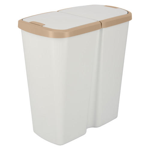 Kosz na śmieci Keden Compacta Q DUO 45 l popielaty / jasny brąz - NDAB45-WG5C/427C - Keden - 1