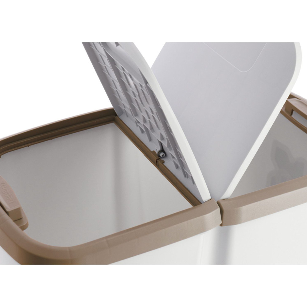 Kosz na śmieci Keden Compacta Q DUO 45 l popielaty / jasny brąz - NDAB45-WG5C/427C - Keden - 8