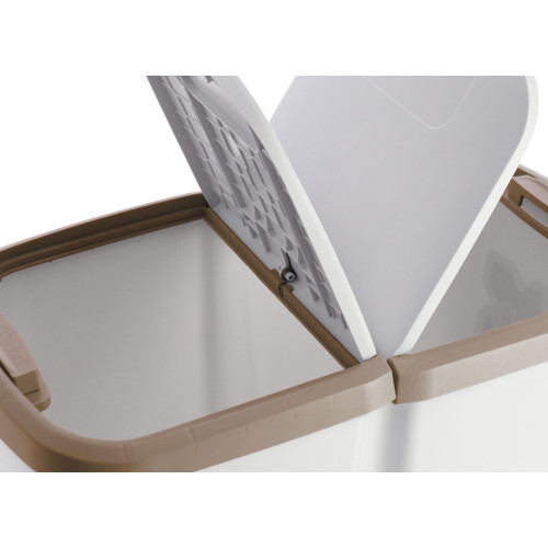 Kosz na śmieci Keden Compacta Q DUO 45 l popielaty / jasny brąz - NDAB45-WG5C/427C - Keden - 8
