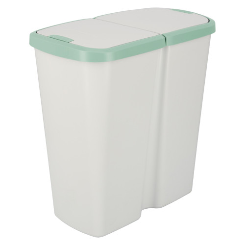 Kosz na śmieci Keden Compacta Q DUO 45 l popielaty / jasny zielony - NDAB45-5575C/427C - Keden - 1