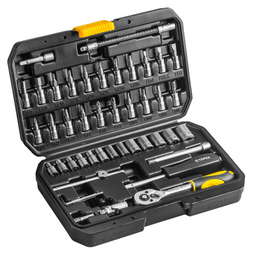 Zestaw kluczy nasadowych 1/4" 46 el. Topex - 38D640 - Topex - 1