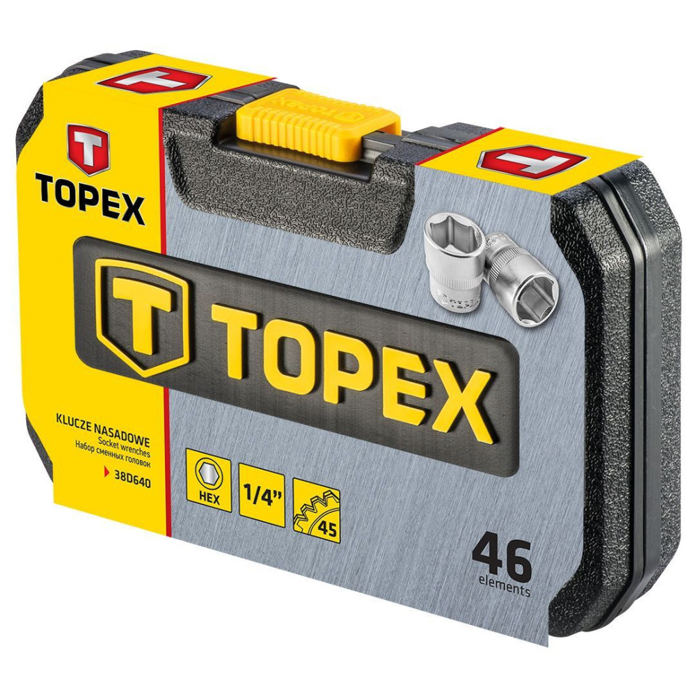 Zestaw kluczy nasadowych 1/4" 46 el. Topex - 38D640 - Topex - 2