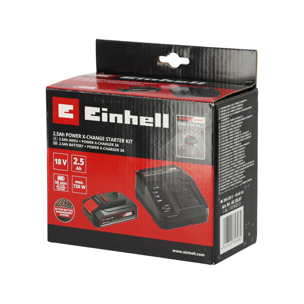 Zestaw Einhell Power X-Change 18 V: akumulator 2.5 Ah + ładowarka 3 A - 4512097 - Einhell - 9