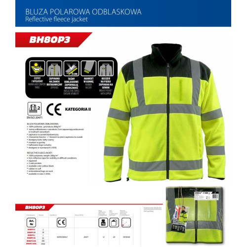 Bluza polarowa robocza odblaskowa żółta Dedra - BH80P3 - Dedra - 6