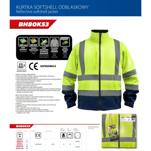Softshell kurtka robocza odblaskowa żółta Dedra - BH80KS3 - Dedra - 5