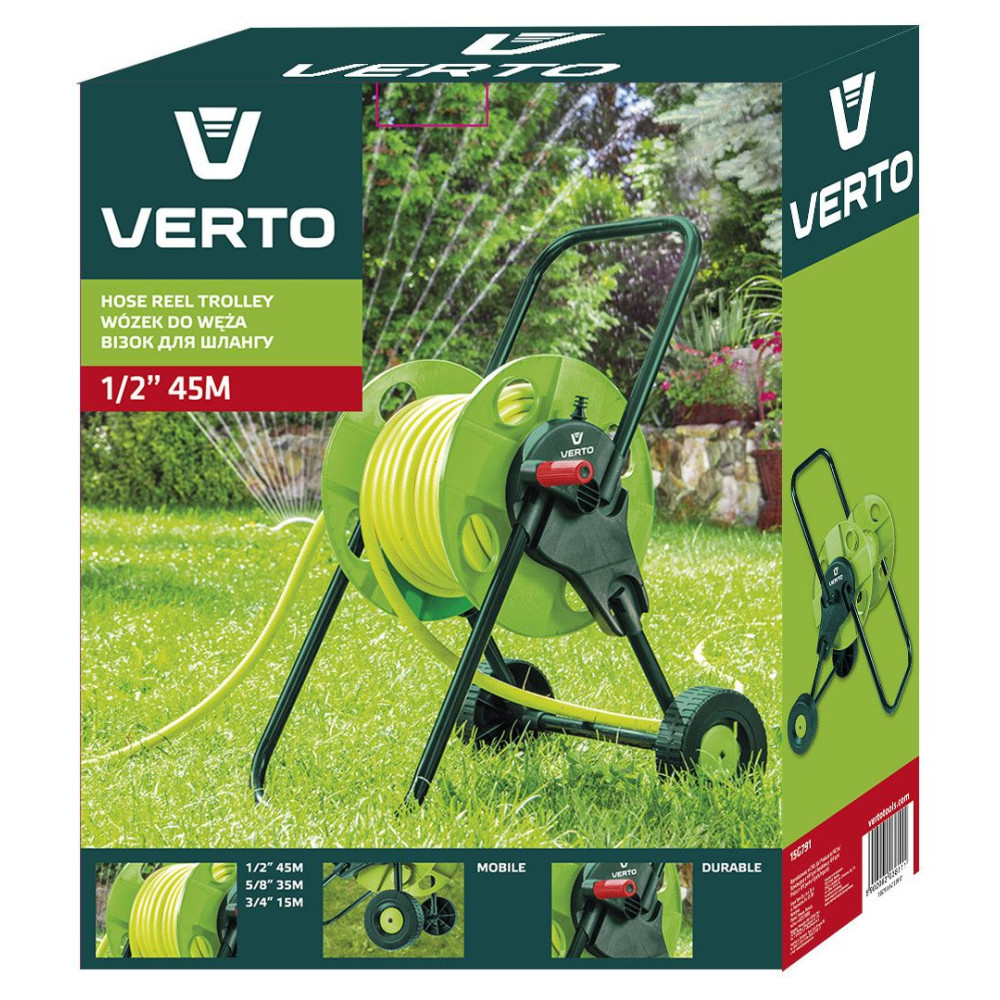 Wózek z bębnem na wąż ogrodowy Verto - 15G791 - Verto - 6