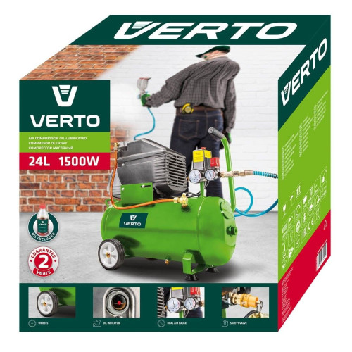 Kompresor olejowy 24 litry Verto - 73K002 - Verto - 7