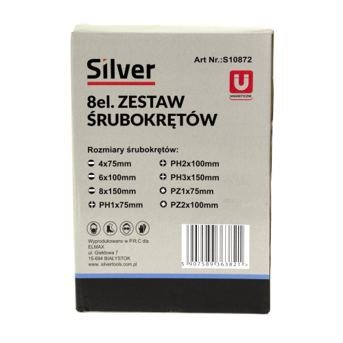 Zestaw wkrętaków Silver 8 el. S10872 - S10872 - Silver - 1 2