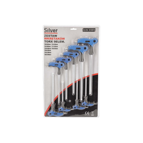Zestaw wkrętaków torx T10-50 mm Silver 9 el. - S10874 - Silver - 1