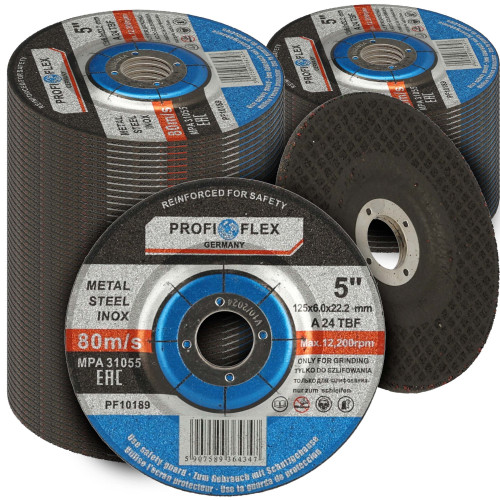 Zestaw 100x tarcza do szlifowania Profi-Flex 125 x 6,0 x 22 - PF10189_px100 - Profi-Flex - 1