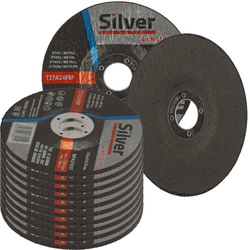 Zestaw 10x tarcza do szlifowania Silver 125 x 6,4 x 22 - S10118_px10 - Silver - 1