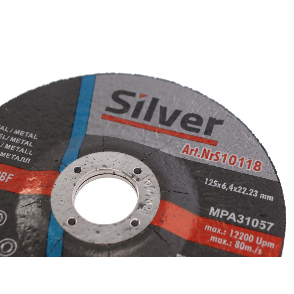 Zestaw 10x tarcza do szlifowania Silver 125 x 6,4 x 22 - S10118_px10 - Silver - 7