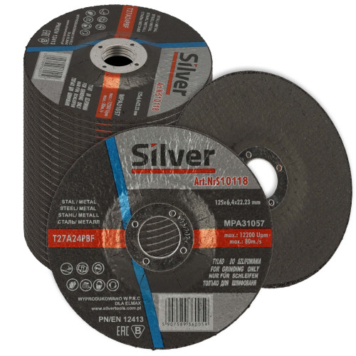 Zestaw 25x tarcza do szlifowania Silver 125 x 6,4 x 22 - S10118_px25 - Silver - 1