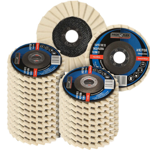Zestaw 25x tarcza lamelka polerska filcowa Profi-Flex 125 x 22 - PF10249_px25 - Profi-Flex - 1
