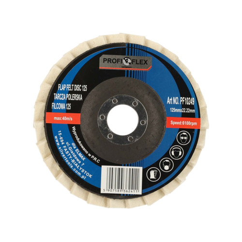 Zestaw 25x tarcza lamelka polerska filcowa Profi-Flex 125 x 22 - PF10249_px25 - Profi-Flex - 4