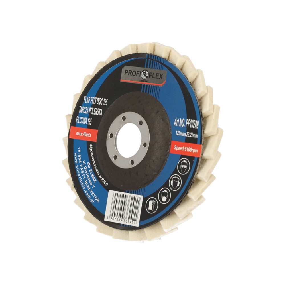 Zestaw 25x tarcza lamelka polerska filcowa Profi-Flex 125 x 22 - PF10249_px25 - Profi-Flex - 6