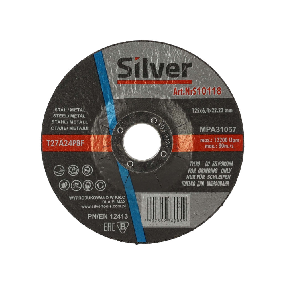 Zestaw 50x tarcza do szlifowania Silver 125 x 6,4 x 22 - S10118_px50 - Silver - 4