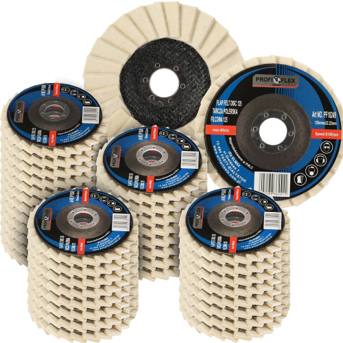 Zestaw 50x tarcza lamelka polerska filcowa Profi-Flex 125 x 22 - PF10249_px50 - Profi-Flex - 1