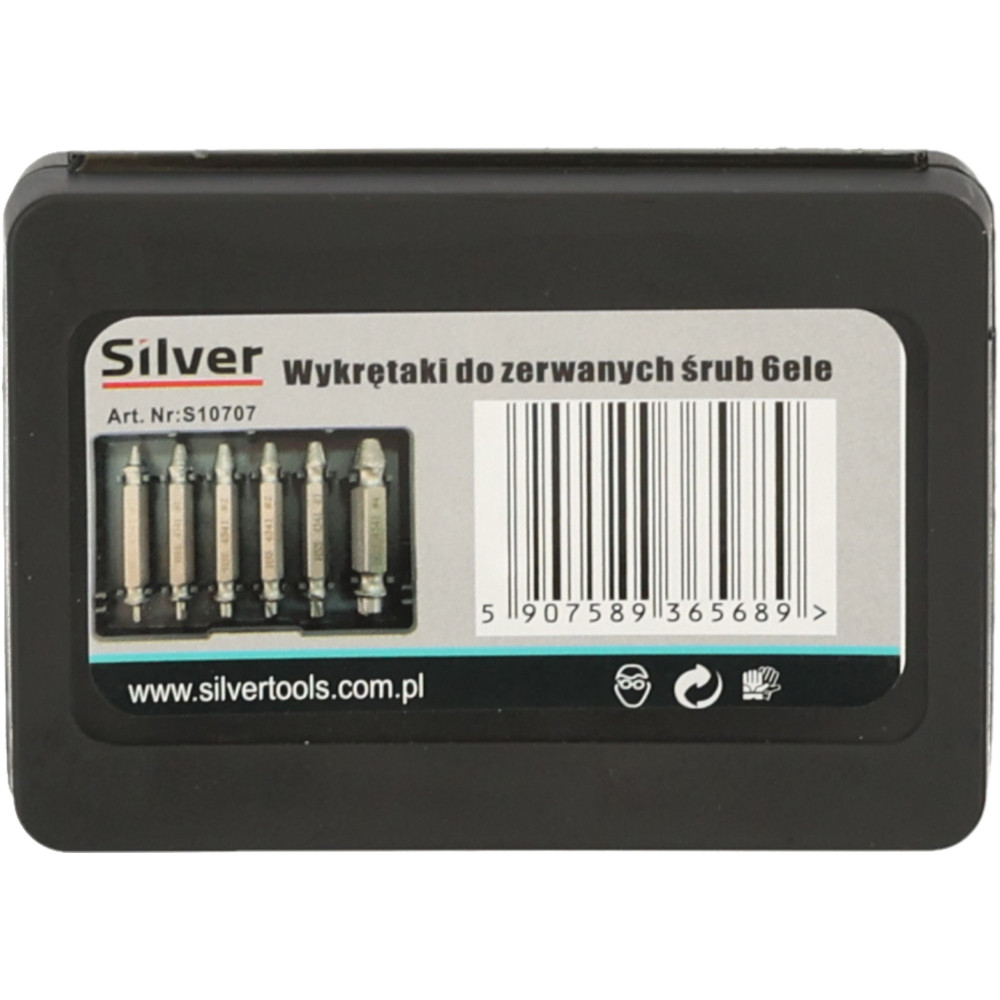 Wykrętaki do zerwanych śrub 6 el. Silver - S10707 - Silver - 6
