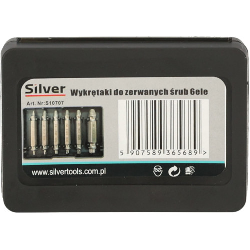 Wykrętaki do zerwanych śrub 6 el. Silver - S10707 - Silver - 6