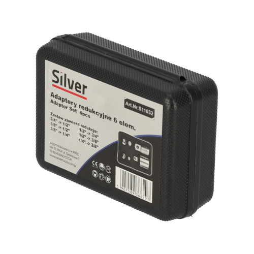 Adaptery redukcyjne do kluczy nasadowych 6 el. Silver - S11032 - Silver - 5