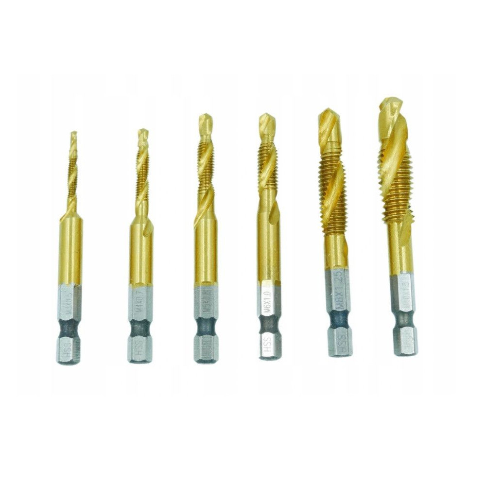 Wiertła gwintujące tytanowane 6 el. M3-M10 Silver - S11534 - Silver - 2