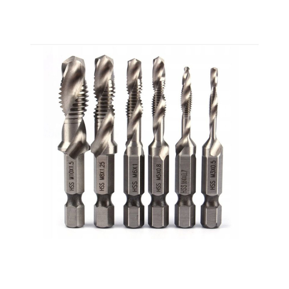 Wiertła gwintujące  6 el. M3-M10 Silver - S11533 - Silver - 2