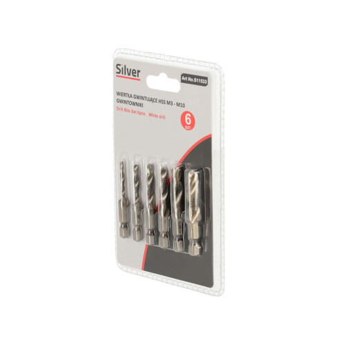 Wiertła gwintujące  6 el. M3-M10 Silver - S11533 - Silver - 4
