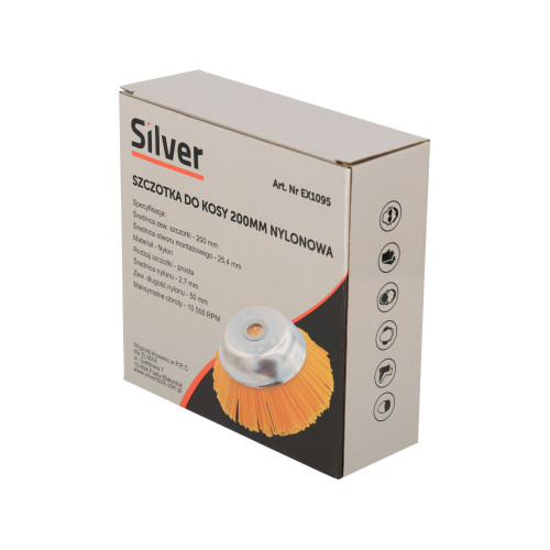 Szczotka tarczowa nylonowa do kosy spalinowej 200 mm Silver - EX1095 - Silver - 7
