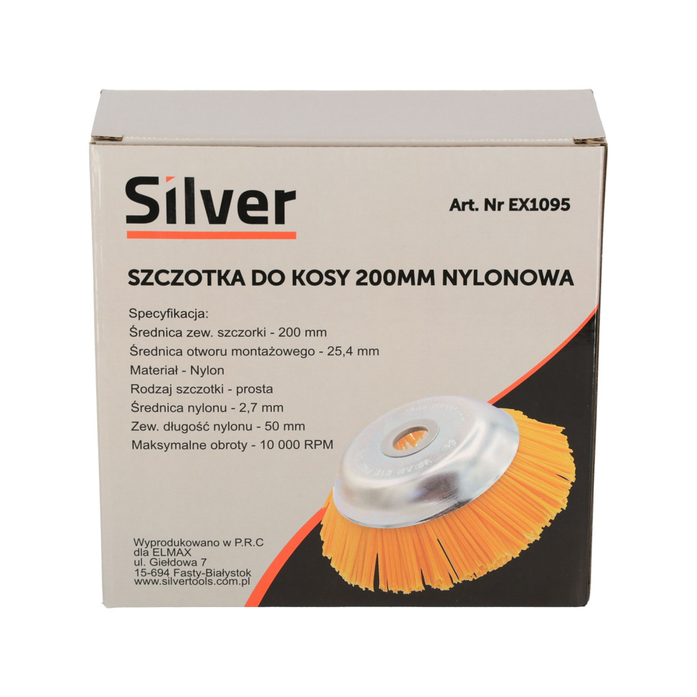 Szczotka tarczowa nylonowa do kosy spalinowej 200 mm Silver - EX1095 - Silver - 8