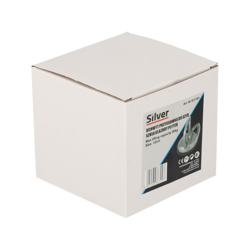 Przyssawka aluminiowa do szyb 1x120 mm Silver - S11761 - Silver - 8