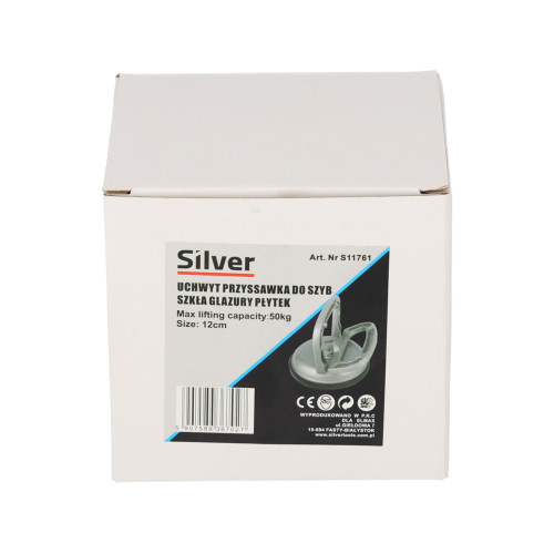 Przyssawka aluminiowa do szyb 1x120 mm Silver - S11761 - Silver - 9