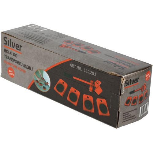 Zestaw rolek do transportu mebli 150 kg Silver - S11291 - Silver - 8