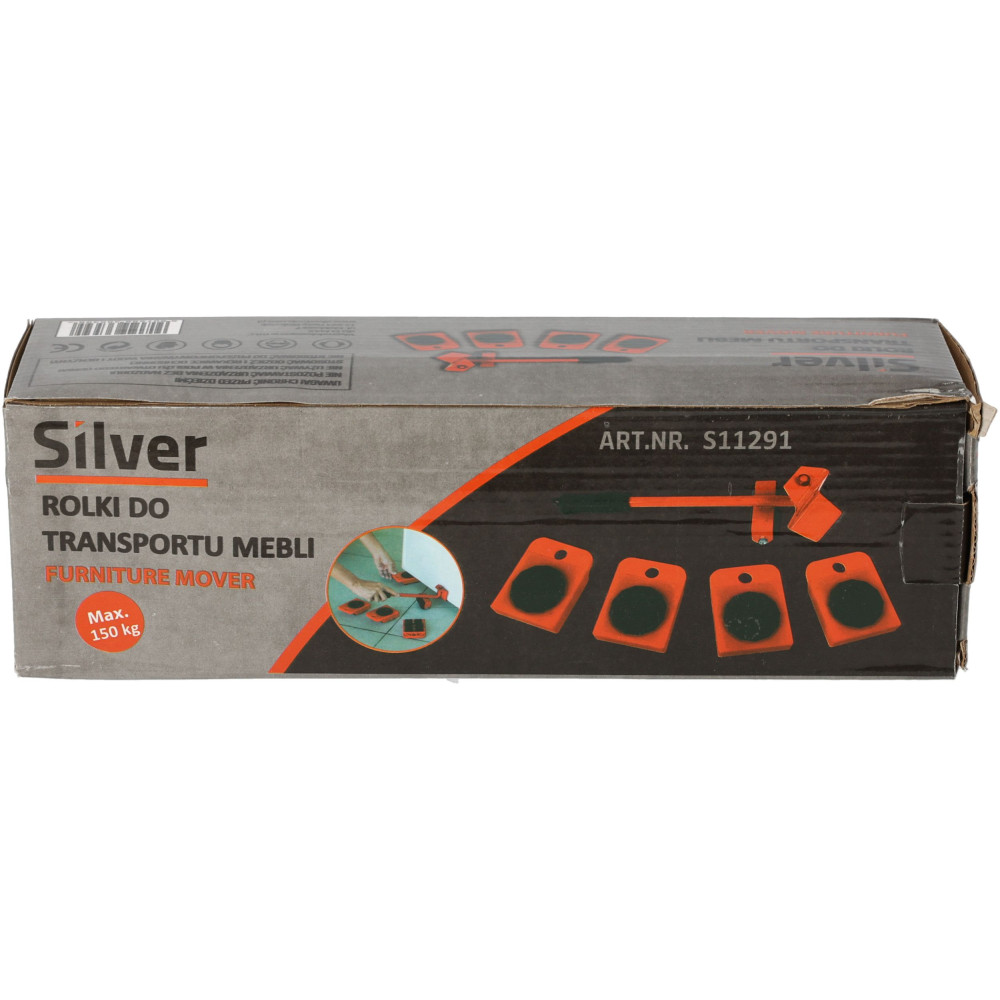 Zestaw rolek do transportu mebli 150 kg Silver - S11291 - Silver - 9