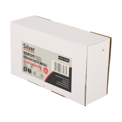 Zestaw rolek do transportu mebli 300 kg Silver - S11290 - Silver - 9