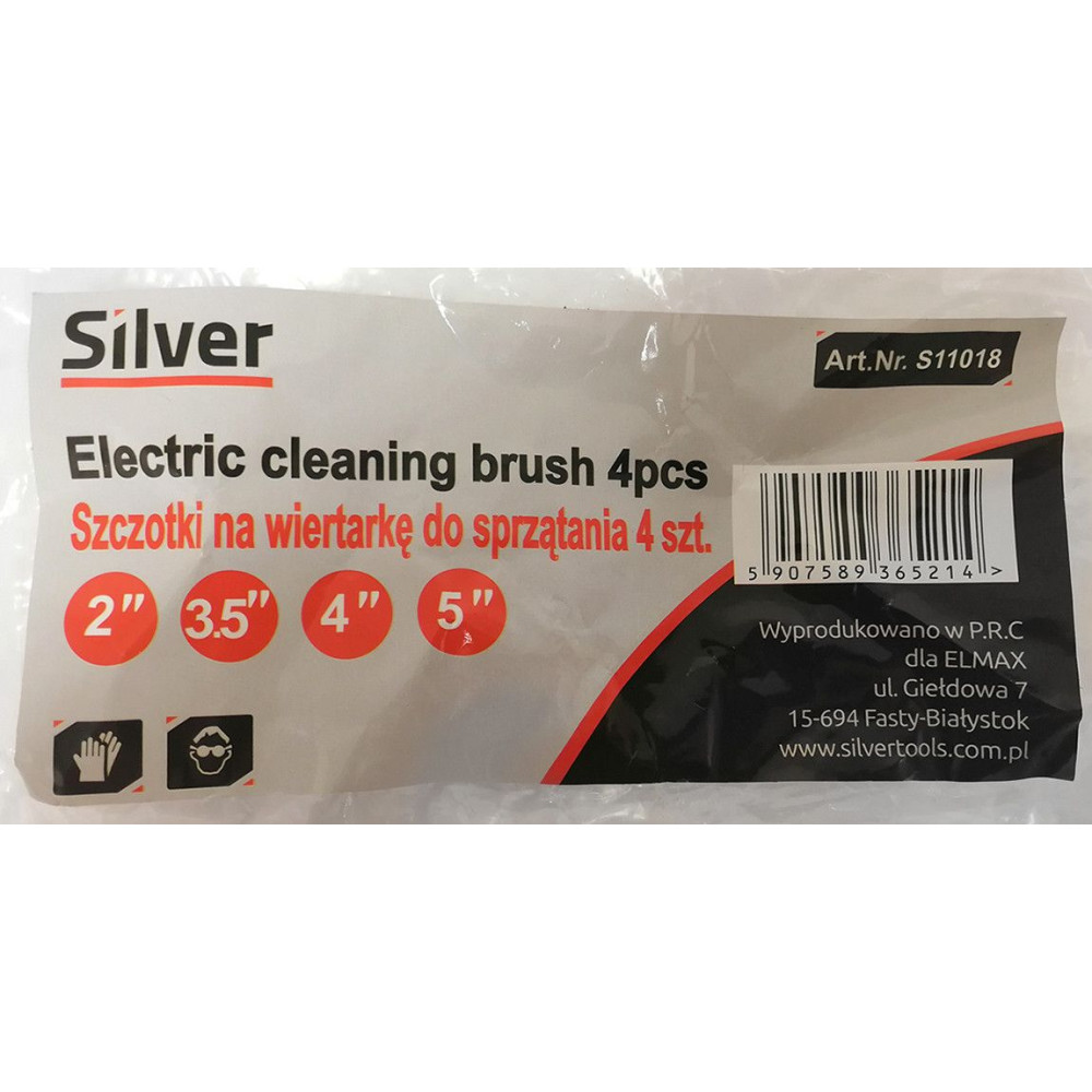Zestaw szczotek do czyszczenia na wkrętarkę 4 el. Silver - S11018 - Silver - 3