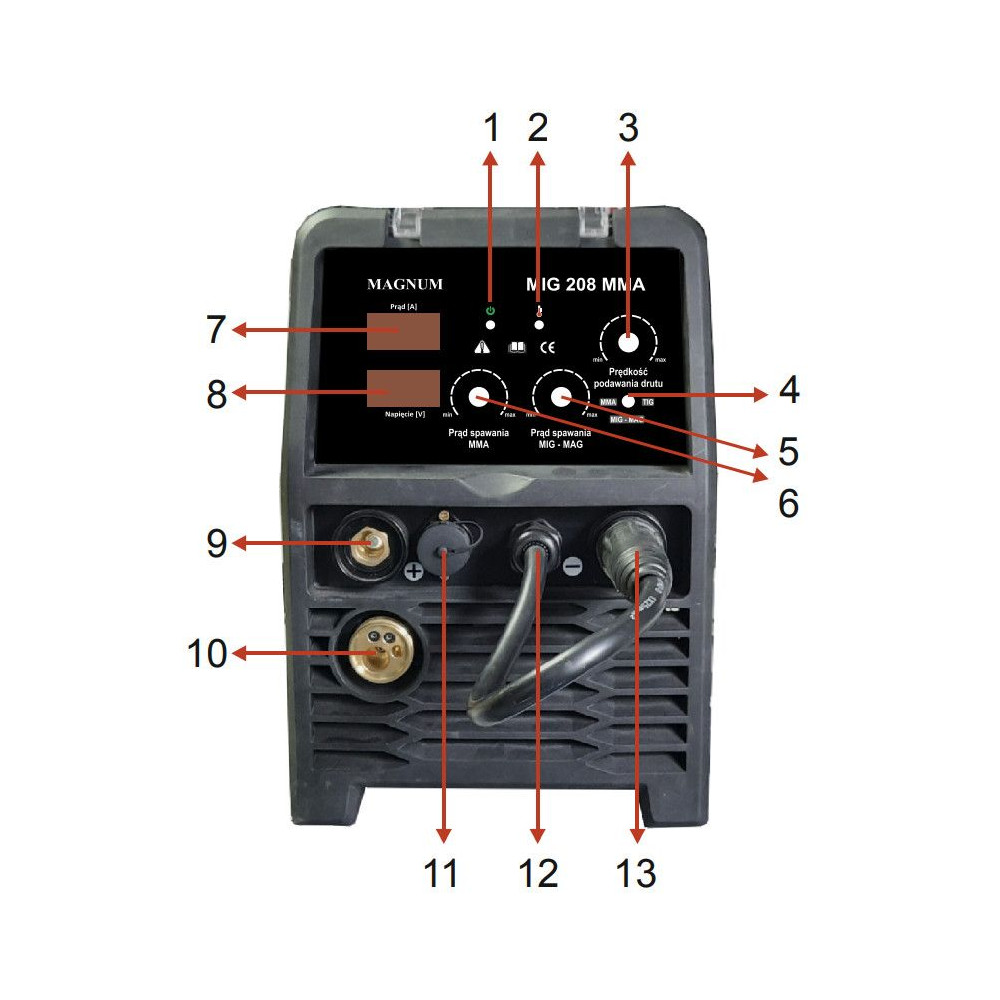 Spawarka Magnum MIG 208 MMA NV - zestaw - U MI 208MMA NV-G - Magnum - 8